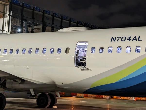 Alaska Airlines flight grounded at Portland Internatio<em></em>nal Airport on Friday, Jan. 5, 2024